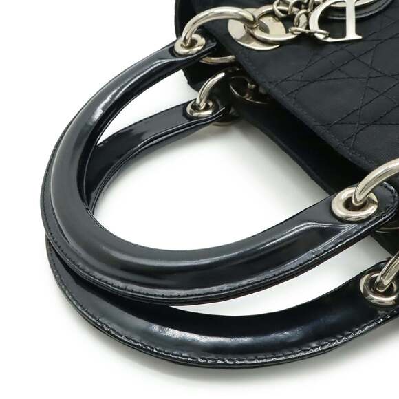 Christian Dior Lady Cannage Handbag Tote Bag in Black Nylon - Picture 5 of 10